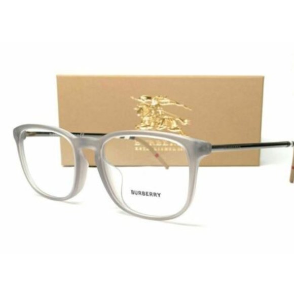 Burberry Men's Matte Grey Rectangle Eyeglasses! - Picture 1 of 3